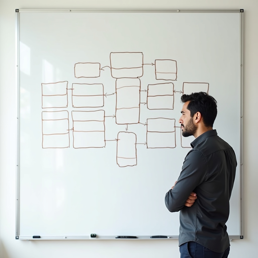 Schema visivo del metodo formativo su lavagna moderna