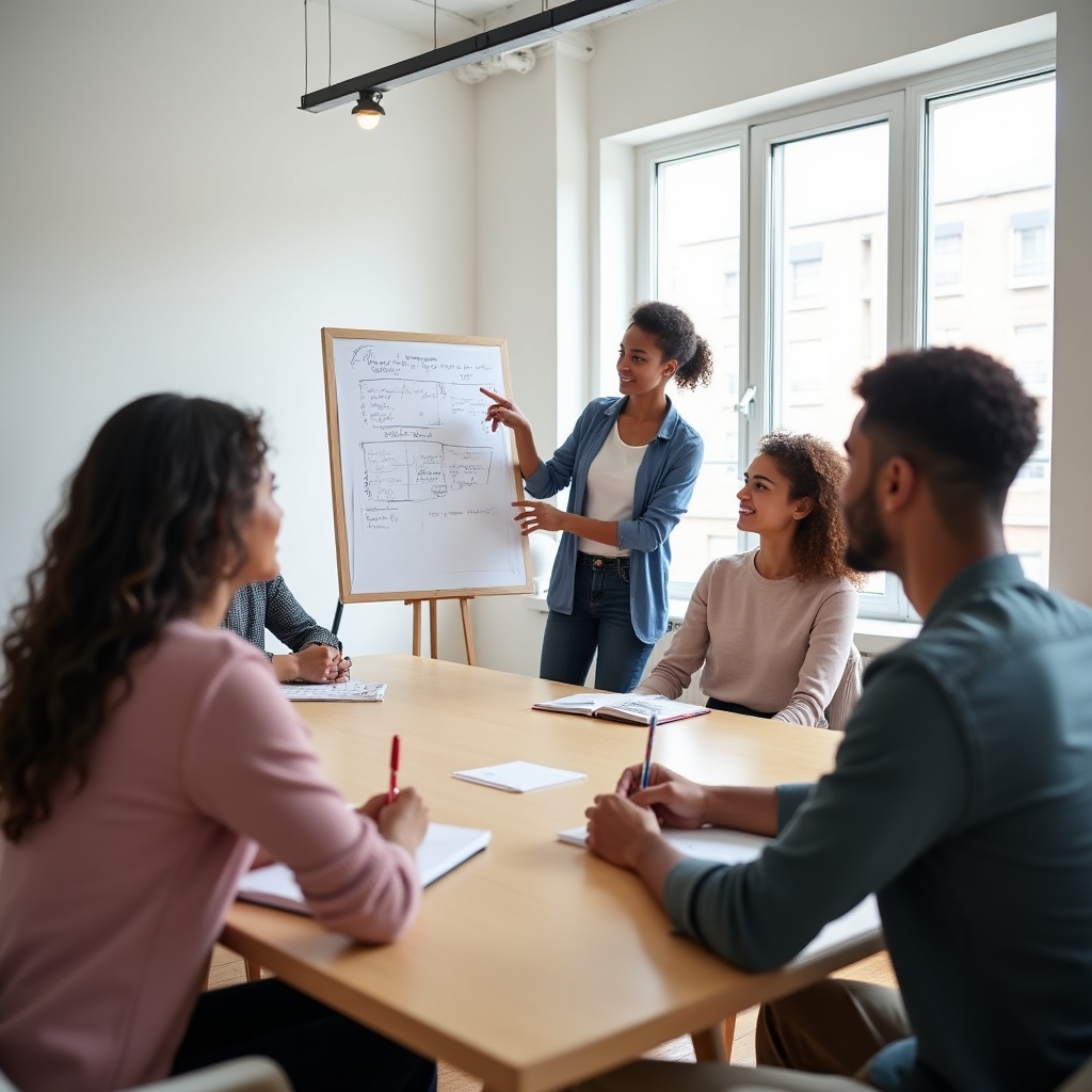 Partecipanti a un workshop di gruppo su personal branding